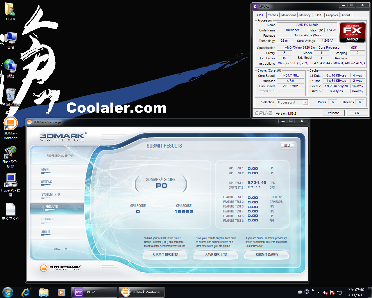 [20/09/2011] FX-8120 @ 4,0 GHz (CPU-NB @ 2,0 GHz)