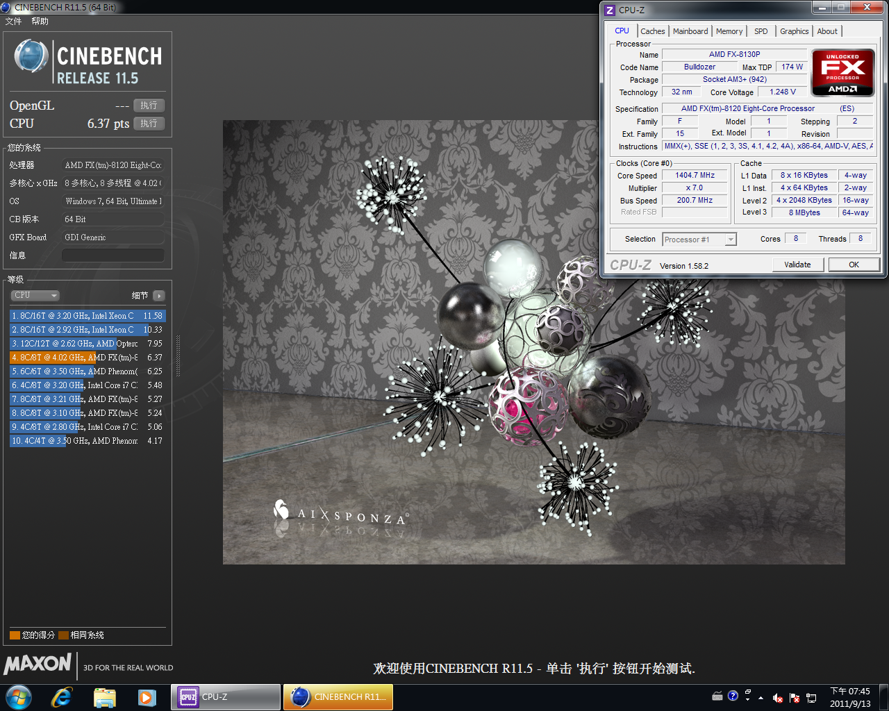[20/09/2011] FX-8120 @ 4,0 GHz (CPU-NB @ 2,0 GHz)