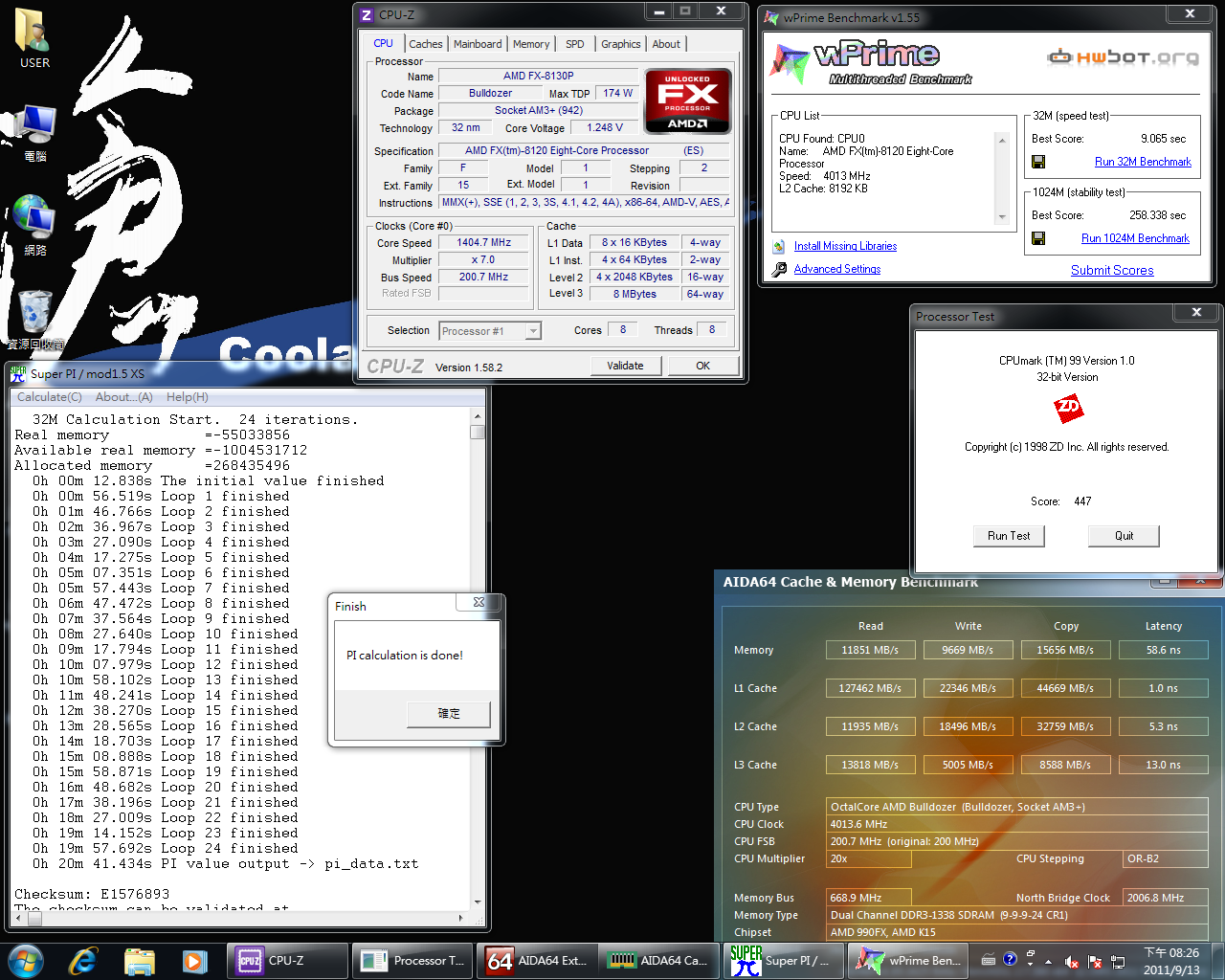 [20/09/2011] FX-8120 @ 4,0 GHz (CPU-NB @ 2,0 GHz)