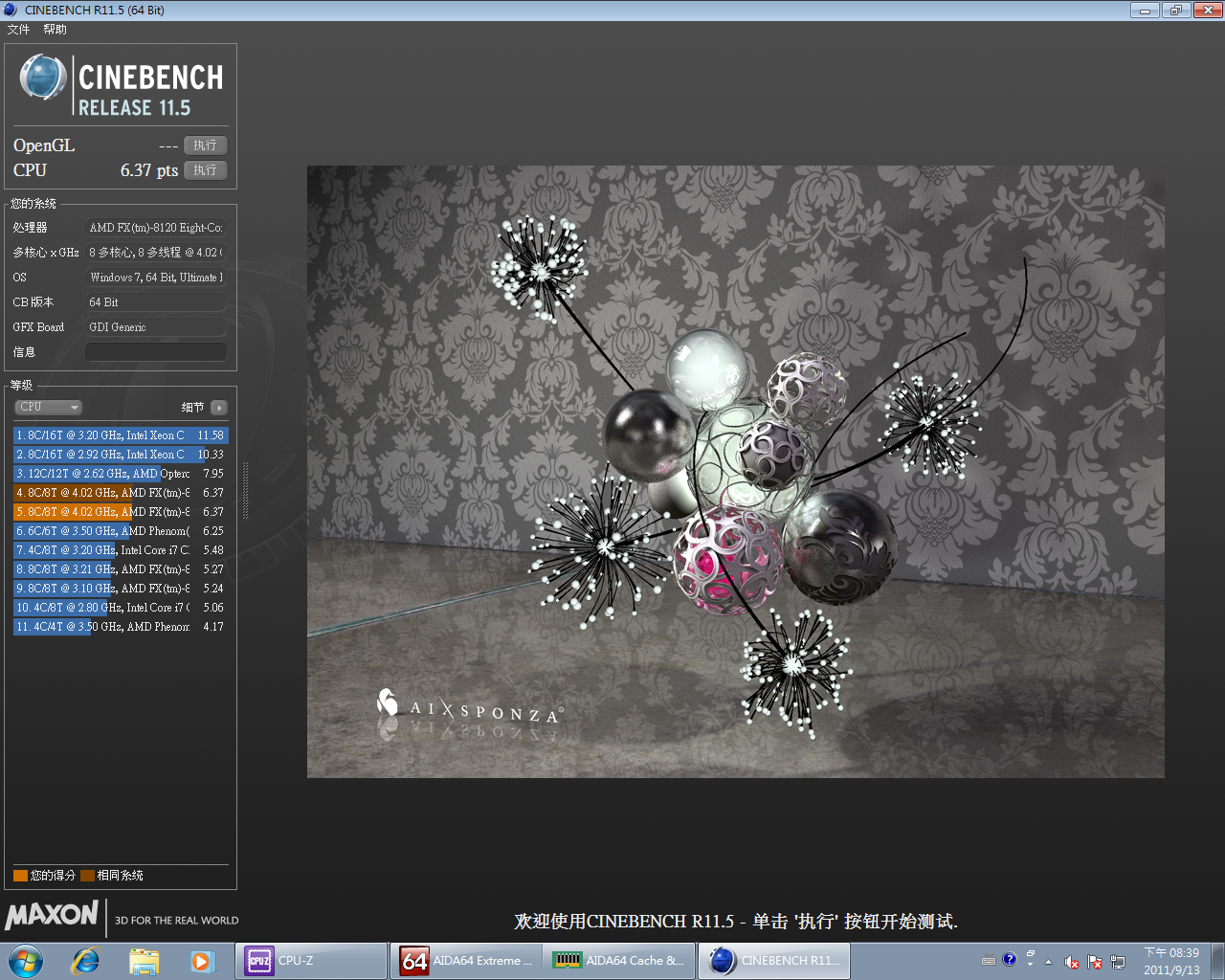 [20/09/2011] FX-8120 @ 4,0 GHz (CPU-NB @ 2,2 GHz)