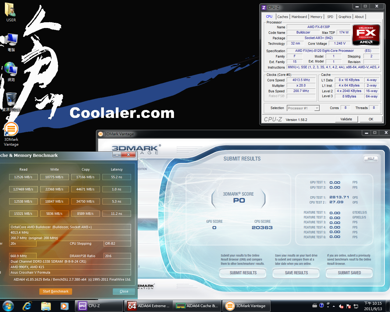[20/09/2011] FX-8120 @ 4,0 GHz (CPU-NB @ 2,4 GHz)