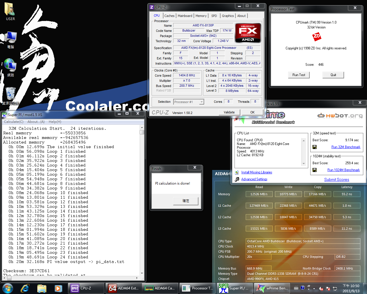 [20/09/2011] FX-8120 @ 4,0 GHz (CPU-NB @ 2,4 GHz)
