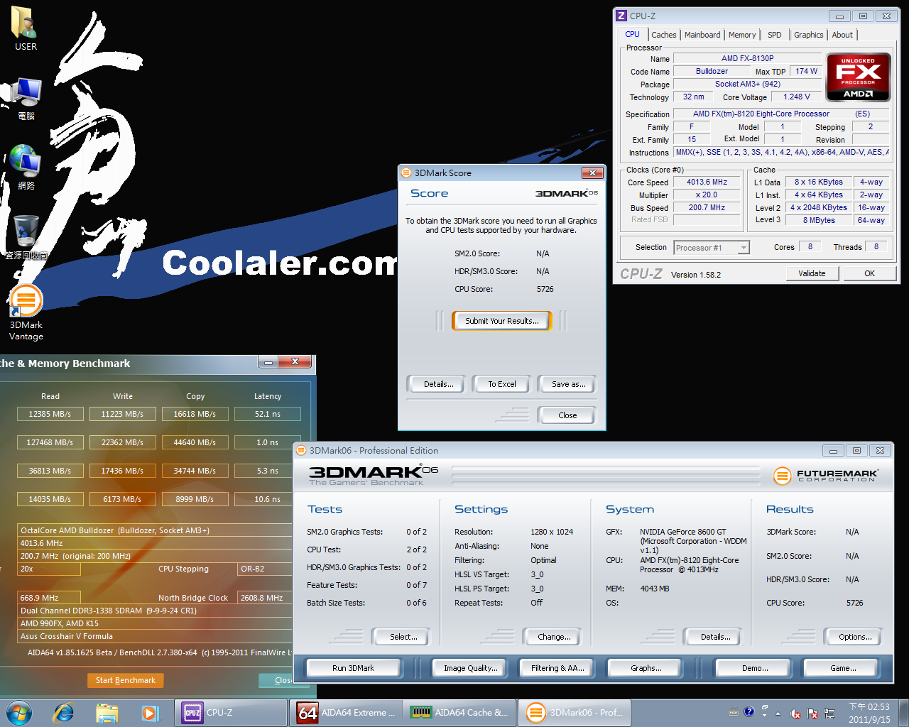 [20/09/2011] FX-8120 @ 4,0 GHz (CPU-NB @ 2,6 GHz)