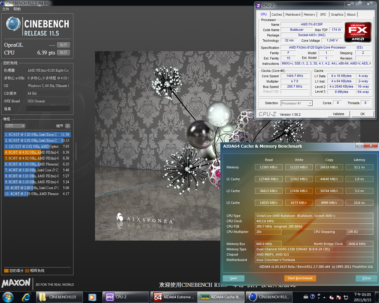 [20/09/2011] FX-8120 @ 4,0 GHz (CPU-NB @ 2,6 GHz)