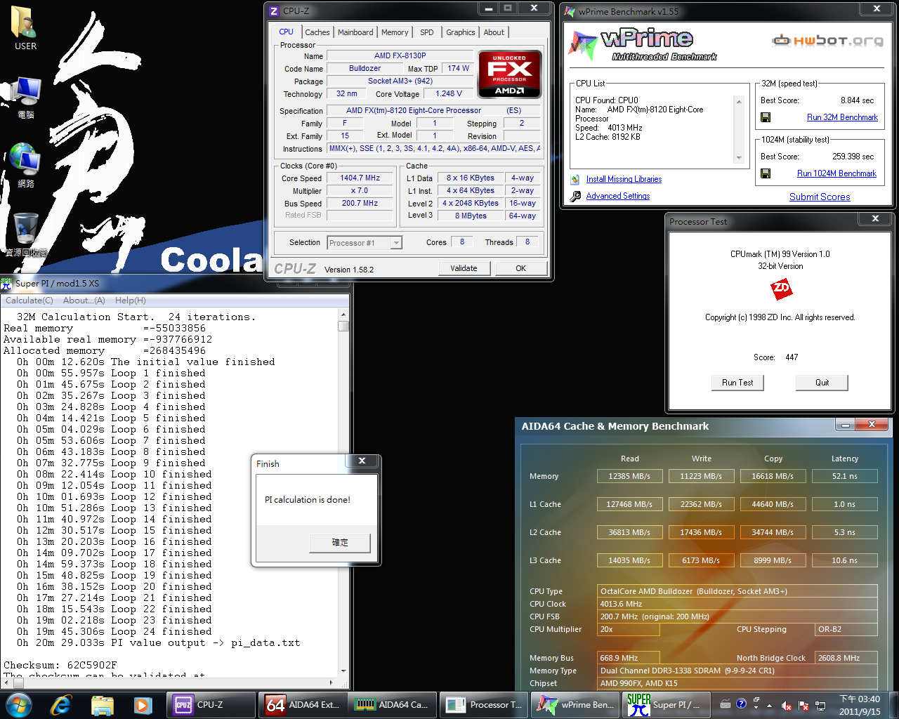 [20/09/2011] FX-8120 @ 4,0 GHz (CPU-NB @ 2,6 GHz)