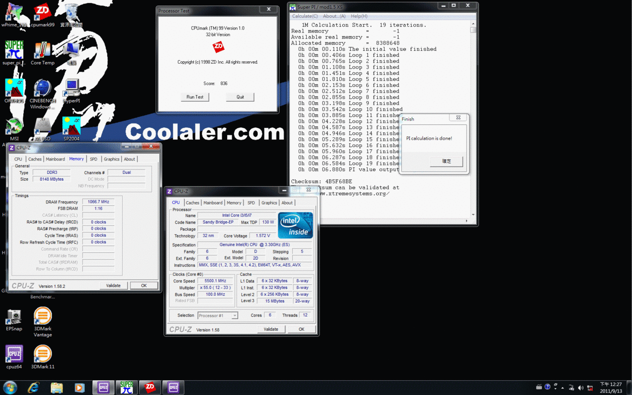 [23/09/2011] Umfangreiche Benchmarks von Coolaler: Core i7-3960X gegen Core i7-990X (3)