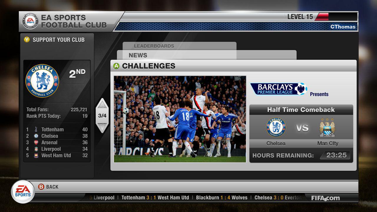 [26/09/2011] Online: FIFA 12 Pro - Auch wenn der Online-Modus noch nicht spielbar ist, verspricht der EA Sports Football Club einiges: Soziales Netzwerk, schnelle Matches, Herausforderungen, Ligen und Pokale lassen jedes Fußballer-Herz höher schlagen. Außerdem kann man seinen Club online unterstützen.