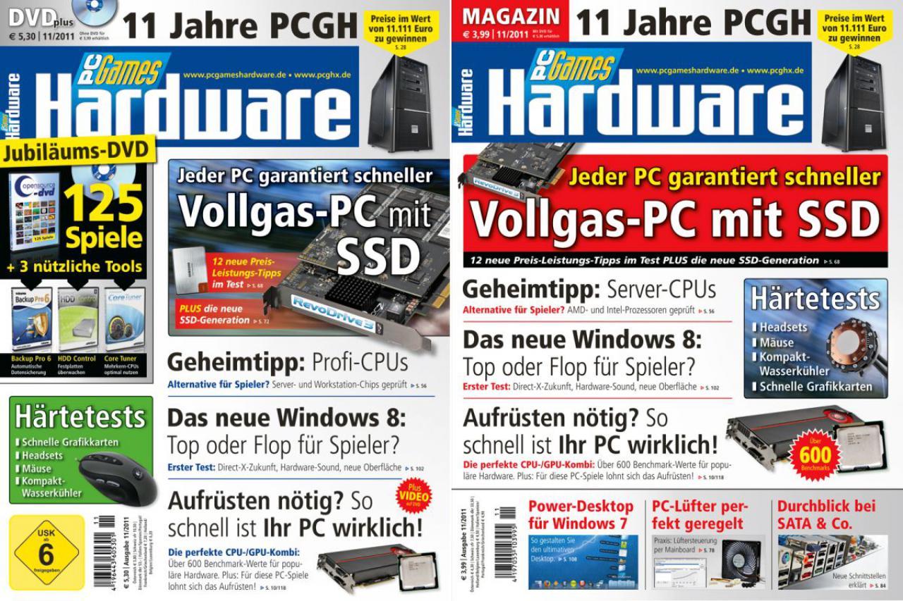 [28/09/2011] Titelseiten PCGH 11/2011 DVD und Magazin