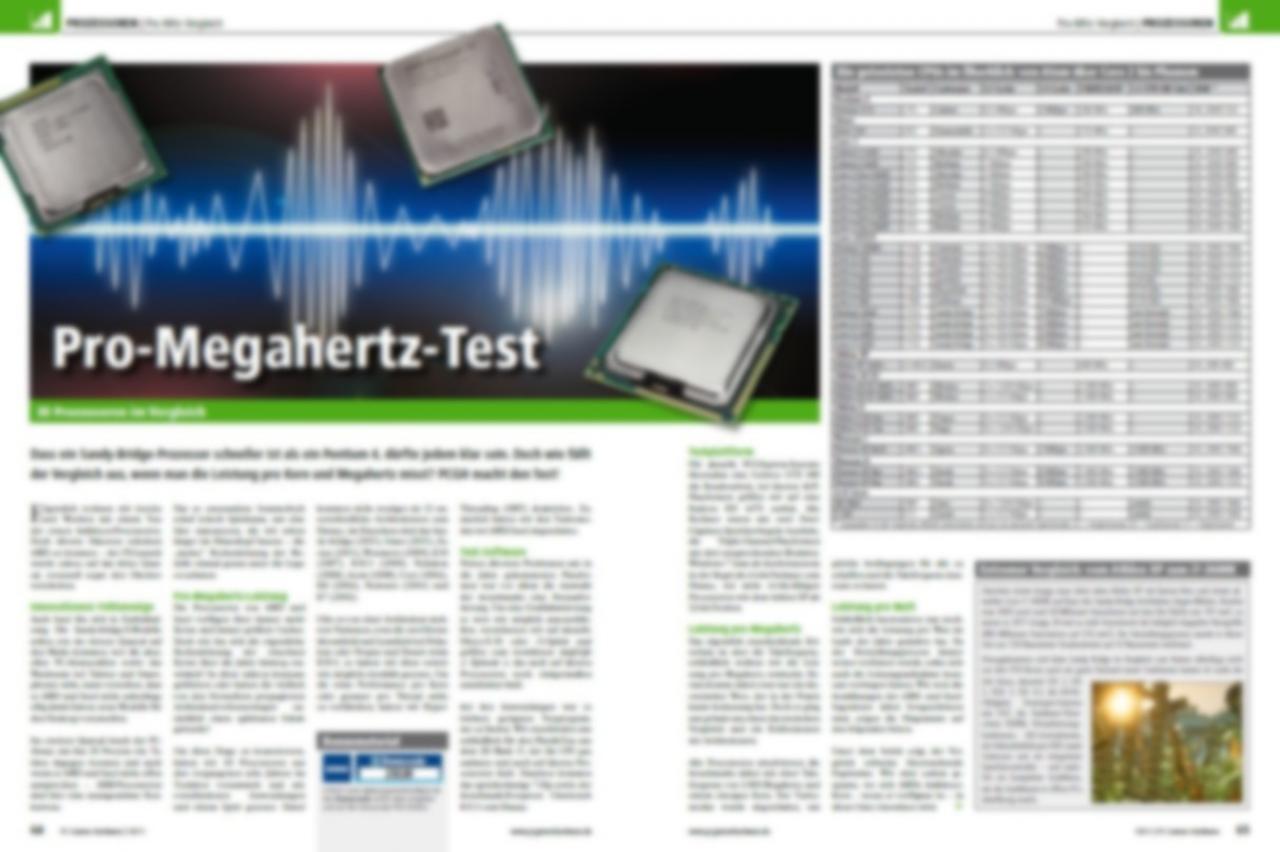 [06/09/2011] Pro-MHz-Leistung mit 30 CPUs geprüft - Vorschau auf PCGH 10/20 (1)