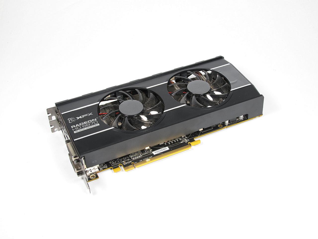 [30/09/2011] XFX Radeon HD 6870 Dual Fan: AMDs Radeon HD 6870 bietet nach wie vor viel Leistung für wenig Geld. Um 140 Euro erhalten Sie leise Modelle, wie das von XFX, oft mit einer Prise Overclocking. Die HD 6870 ist außerdem relativ sparsam, in Spielen ist eine Leistungsaufnahme um 130 Watt üblich.