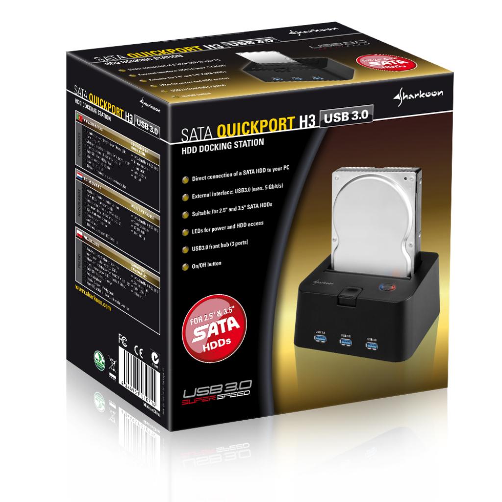 [03/09/2011] Sharkoon veröffentlicht Festplattendock SATA Quickport H3 mit USB-3.0-Anschluss und -Hub (5)