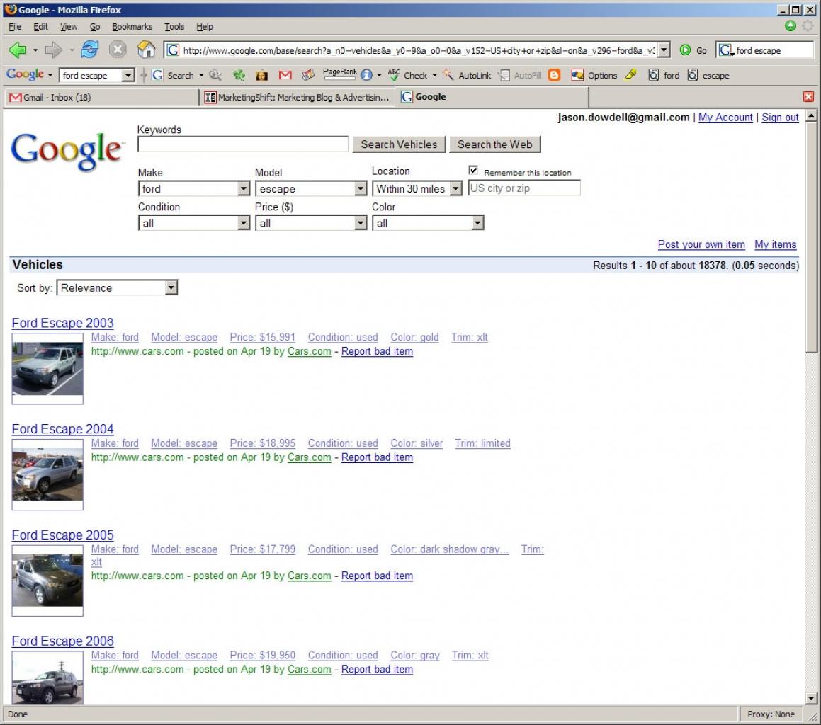 [18/10/2011] Google Base - das Kleinanzeigenportal wurde nicht besonders häufig genutzt und daher eingestellt. Die Datenbank ist allerdings noch online verfügbar.