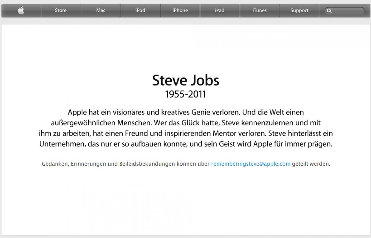 [06/10/2011] Apple-Webseite vom 06.10.2011