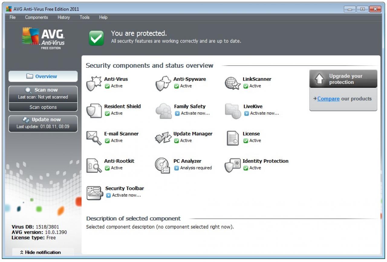 [31/10/2011] Platz 07: AVG Anti Virus Free Edition - Malware-Schutz: 5,0 Punkte; Malware-Entfernung: 3,5 Punkte; Performance/Bedienung: 5,5 Punkte; Summe: 14,0 Punkte - Download