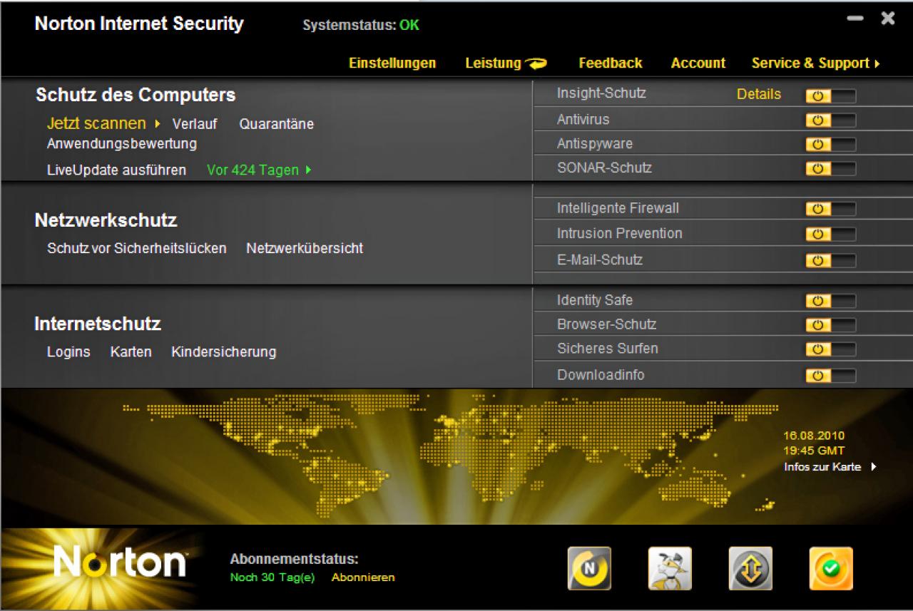 [31/10/2011] Platz 10: Norton Internet Security 2012 - Malware-Schutz: 5,0 Punkte; Malware-Entfernung: 3,0 Punkte; Performance/Bedienung: 5,0 Punkte; Summe: 14,0 Punkte - Im PCGH-Preisvergleich suchen