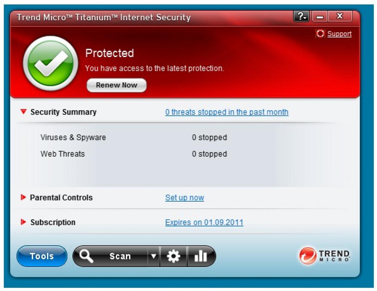 [31/10/2011] Platz 16: Trend Micro Titanium Internet Security 2011 - Malware-Schutz: 4,5 Punkte; Malware-Entfernung: 2,0 Punkte; Performance/Bedienung: 5,0 Punkte; Summe: 11,5 Punkte - Im PCGH-Preisvergleich suchen