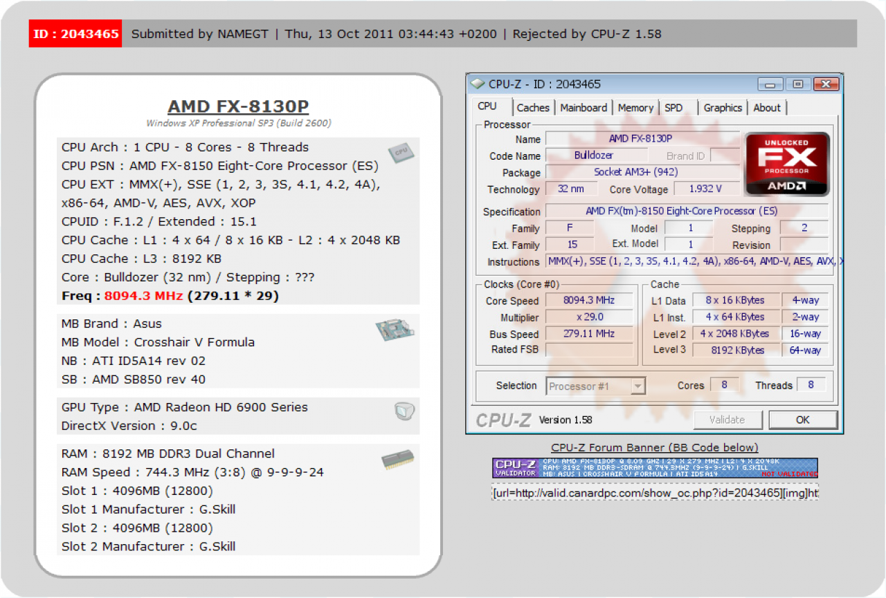 [13/10/2011] AMD Bulldozer: FX-8150 ES mit 8 GHz auf allen Kernen (1)
