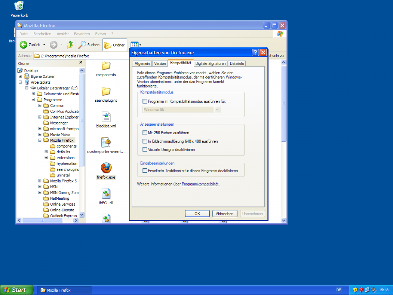[24/10/2011] Trotz des NT-Kernels war XP dank des Kompatibilitätsmodus mit etwas Glück zum Ausführen von Windows-95/98/Me-Software fähig. Gerade zu Beginn für Spieler immens wichtig.