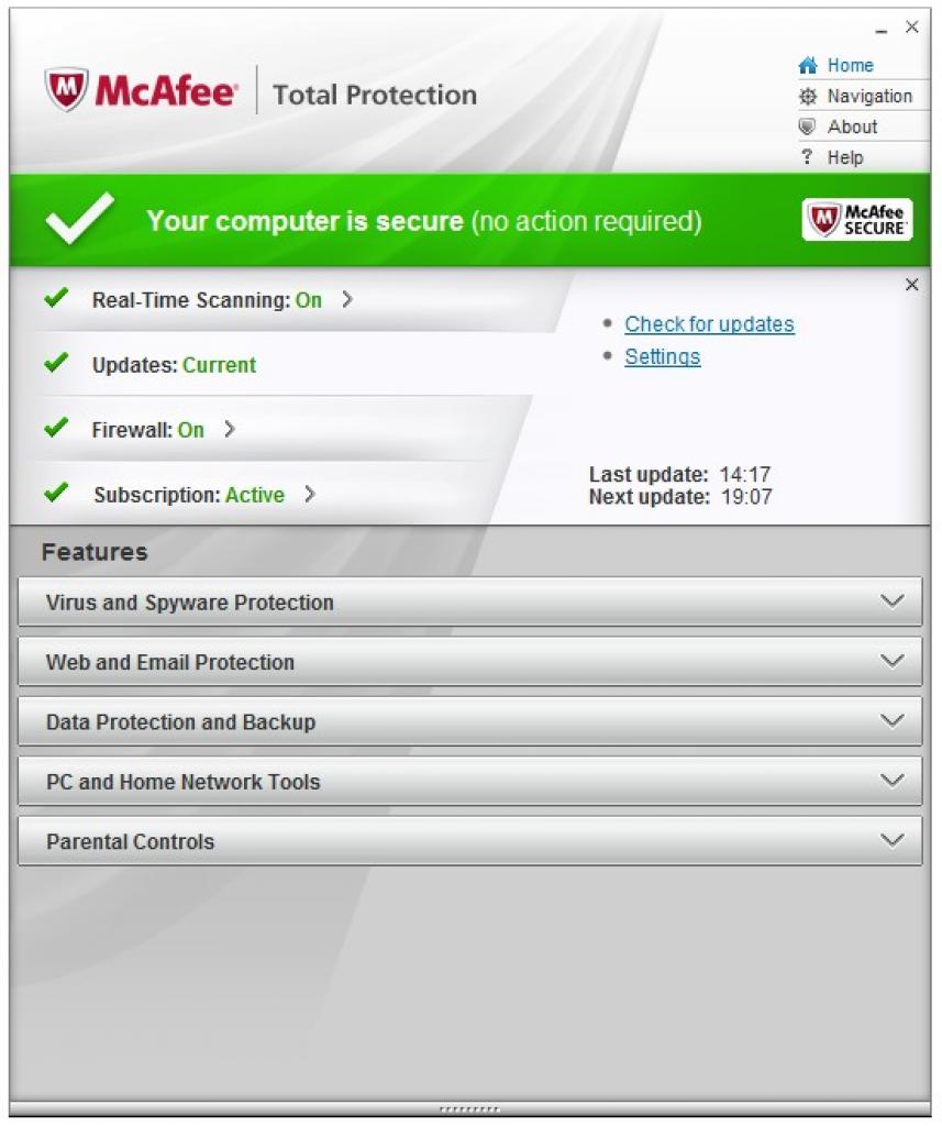 [31/10/2011] Platz 21: McAfee Total Protection 2012 - Malware-Schutz: 4,0 Punkte; Malware-Entfernung: 2,0 Punkte; Performance/Bedienung: 4,0 Punkte; Summe: 10,0 Punkte - Im PCGH-Preisvergleich suchen