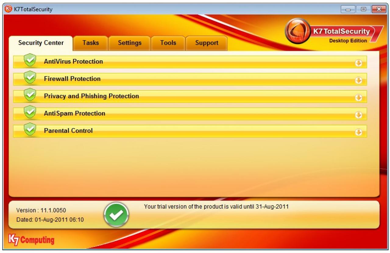 [31/10/2011] Platz 24: K7 Computing Total Security 11 - Malware-Schutz: 2,0 Punkte; Malware-Entfernung: 3,0 Punkte; Performance/Bedienung: 2,5 Punkte; Summe: 7,5 Punkte - Anbieter