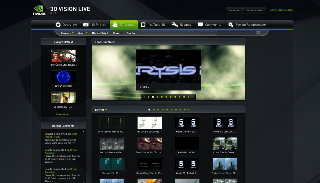 [09/10/2011] 3D-Vision-Live-Webseite