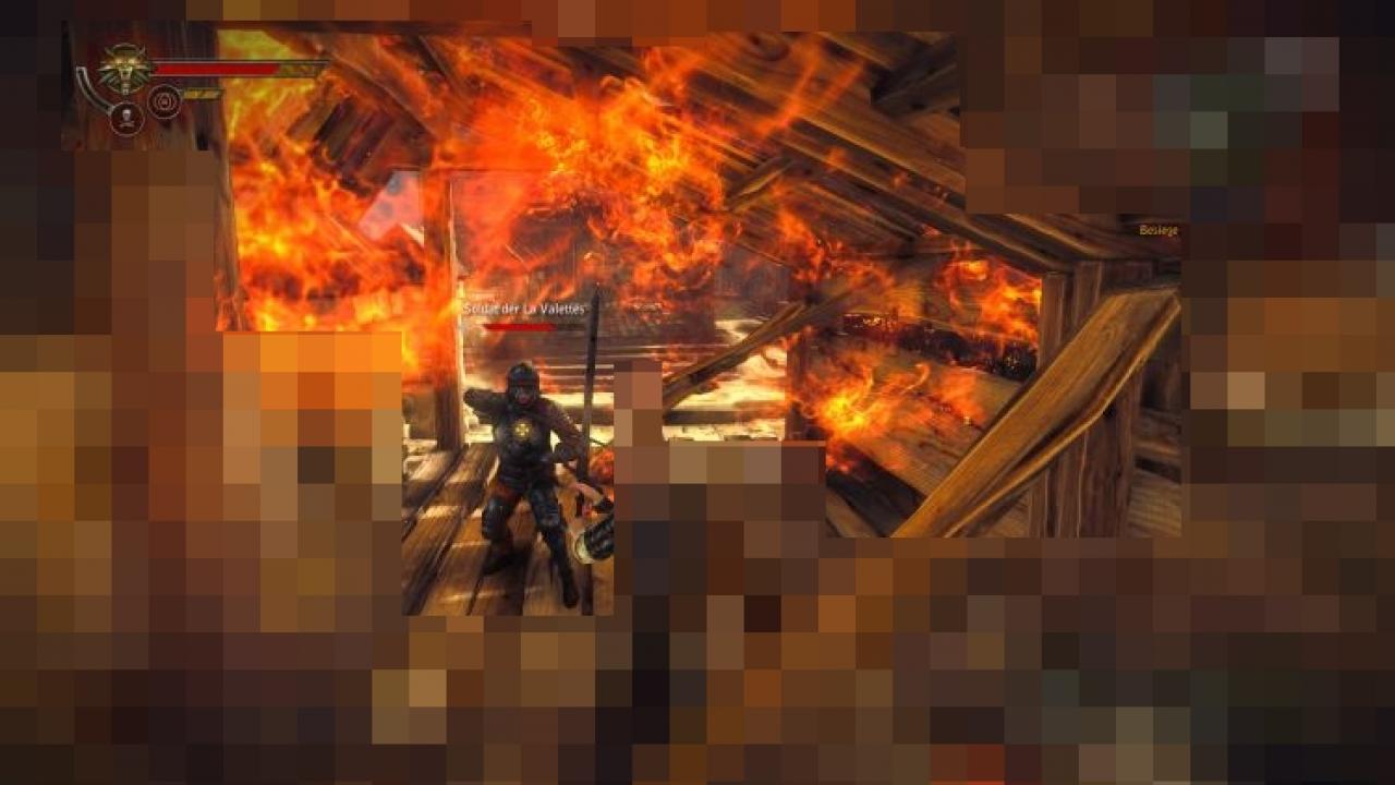 [21/10/2011] Viel Feuer und schlecht gelaunte Soldaten: Keine guten Aussichten für unseren Helden. (2 Punkte)