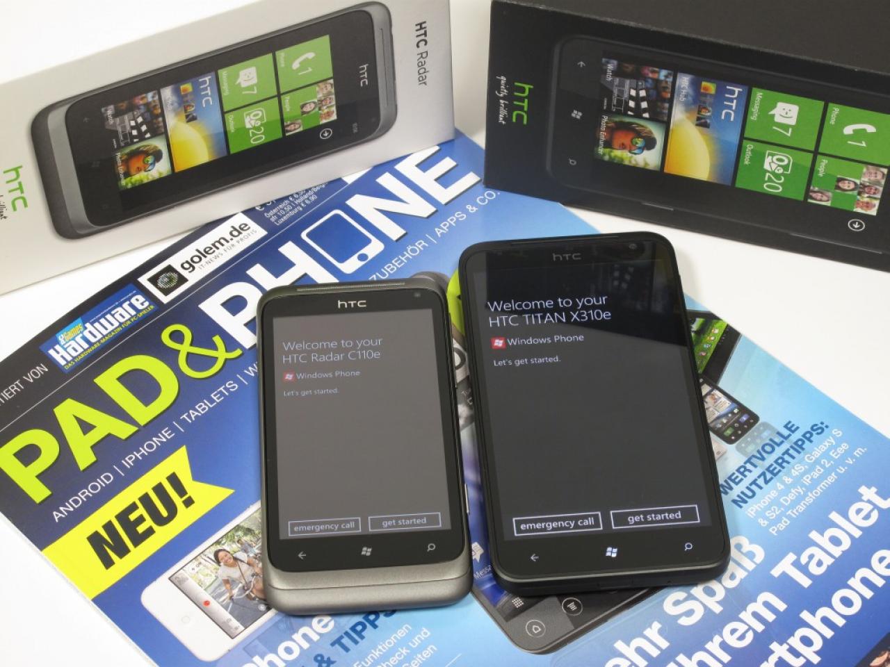 [31/10/2011] HTC Radar (3,8 Zoll) und HTC Titan (4,7 Zoll) mit Windows Phone 7.5 (Mango)