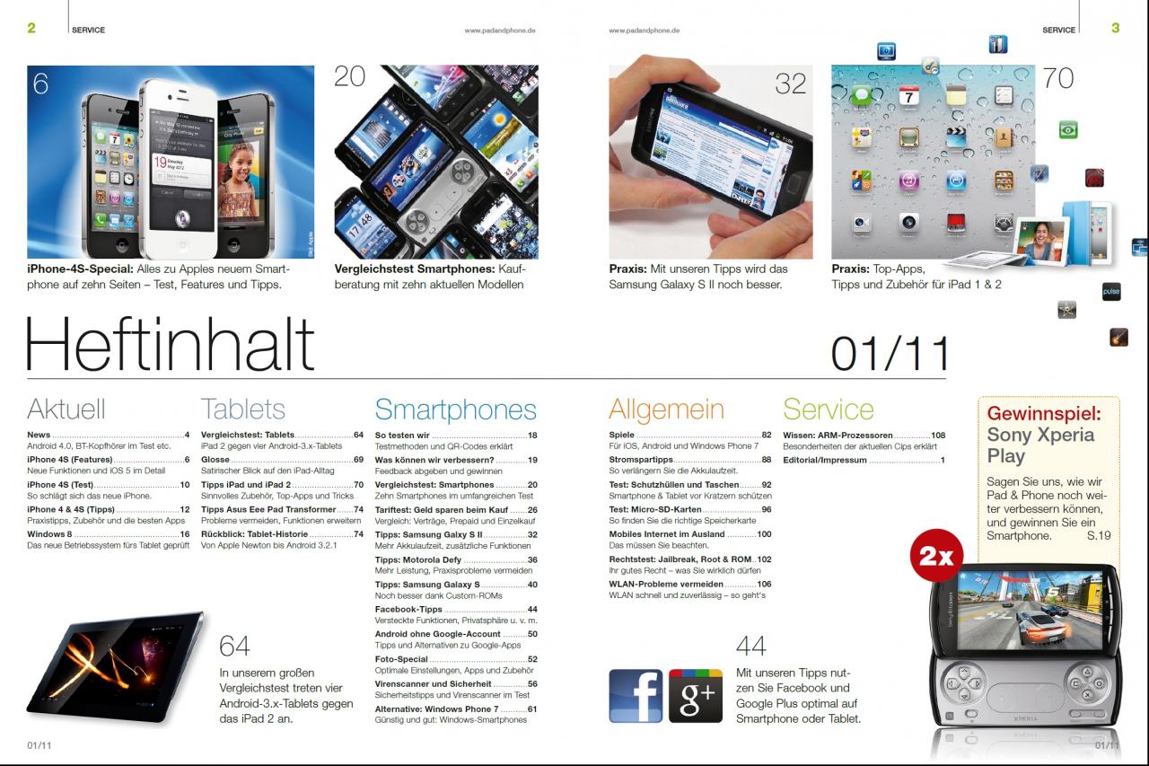 [18/10/2011] Inhaltsverzeichnis: Pad & Phone