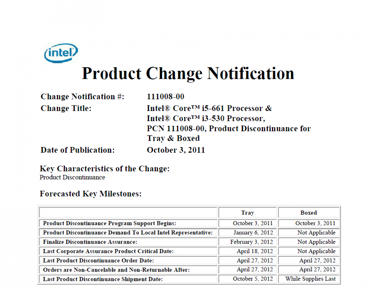 [05/10/2011] Intel stellt mehrere Celeron-, Pentium- und Core-i3/i5-CPUs ein