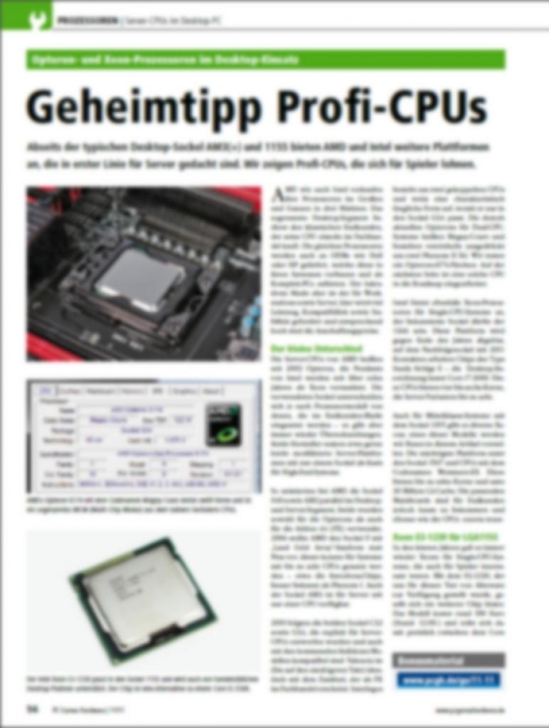 [05/10/2011] Server-CPUs im Desktop-PC: Vorschau auf PCGH 11/2011 (1)