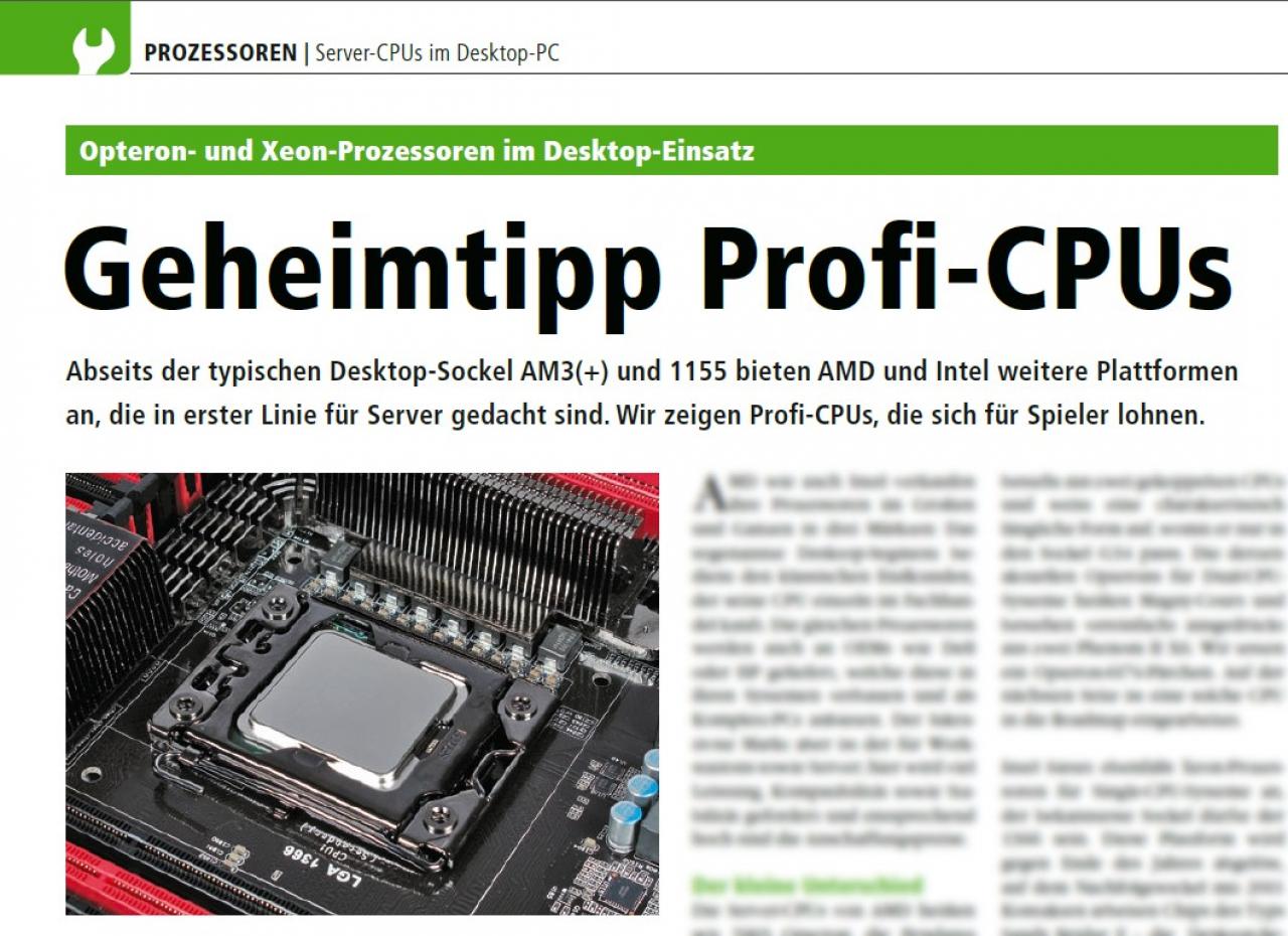 [05/10/2011] Server-CPUs im Desktop-PC: Vorschau auf PCGH 11/2011