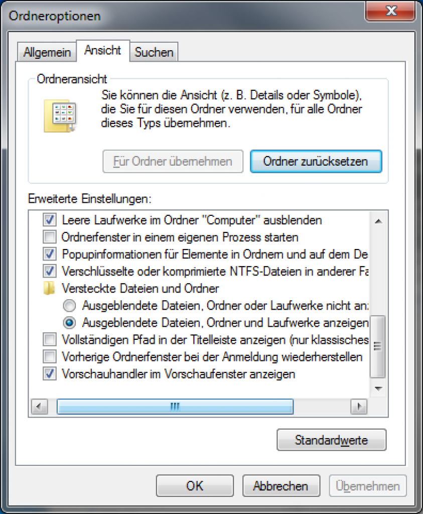 [07/10/2011] Windows 7 Ordneroptionen