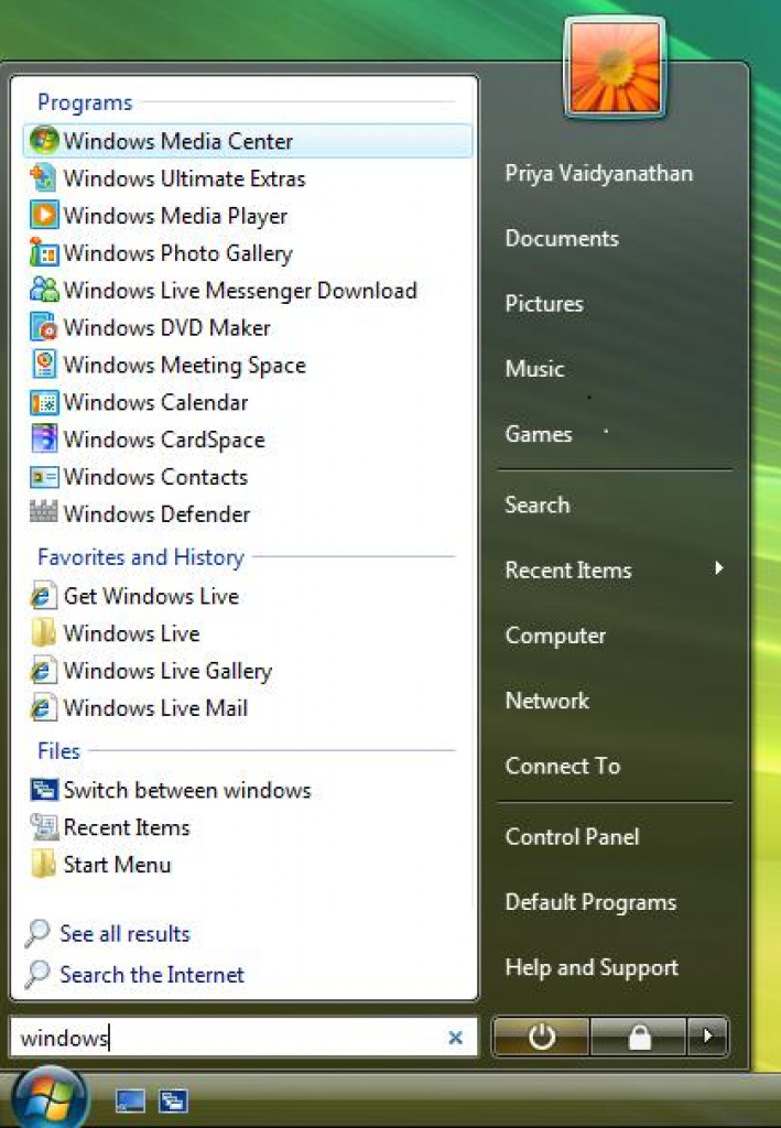 [22/10/2011] Windows 8 Suche: In drei Gruppen gegliedert soll die neue Suchfunktion noch schneller ans Ziel führen. Hier die bisherige Windows-7/Vista-Suche. (2)