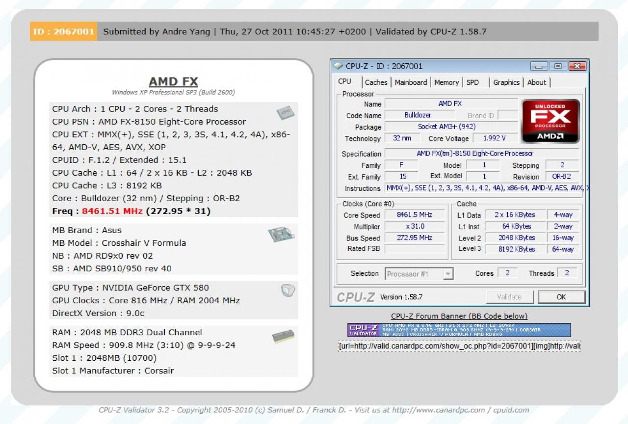 [30/10/2011] Der neue Übertaktungsrekord für Prozessoren wurde wieder mit einem AMD FX 8150 erzielt.