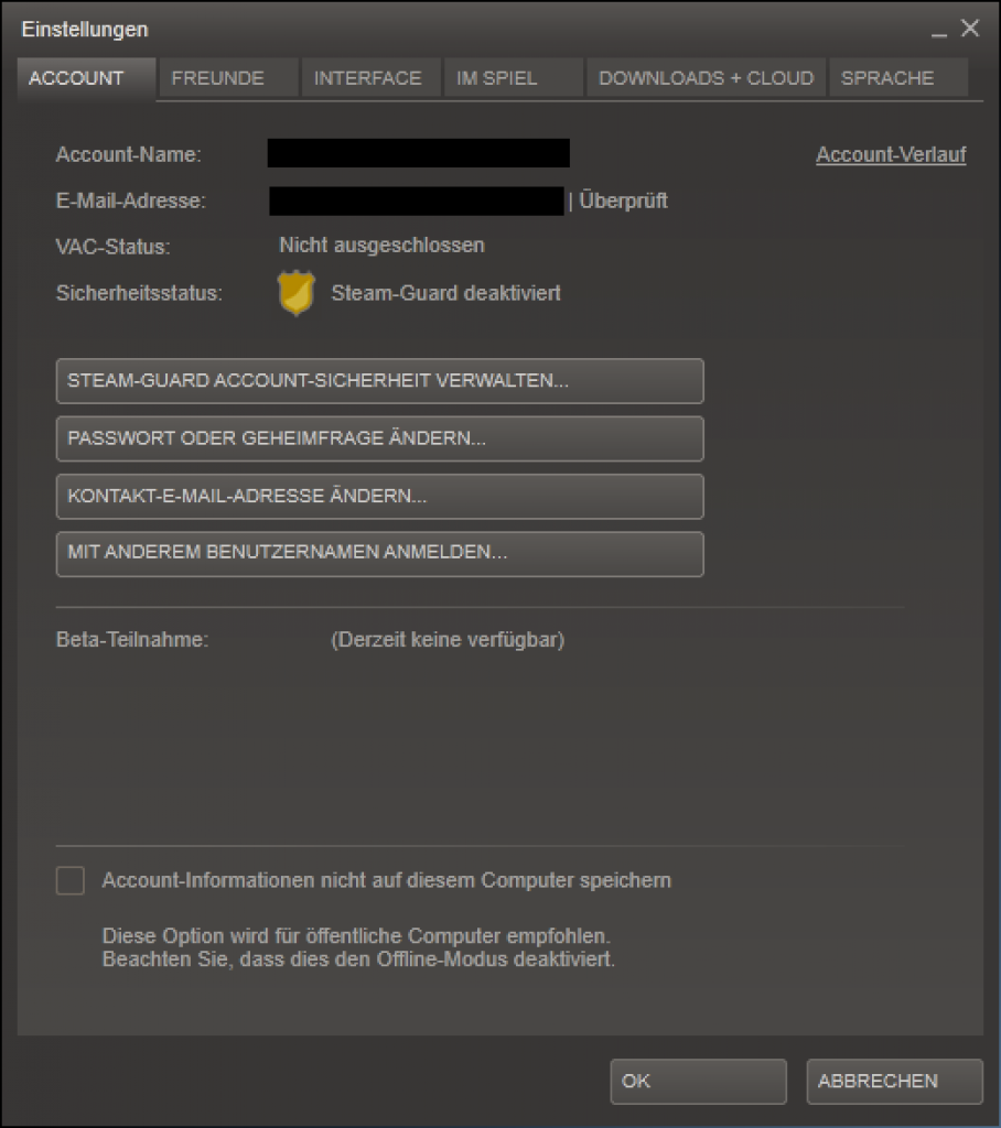[18/11/2011] Steam Passwort ändern: Anleitung plus Steam Guard (2)