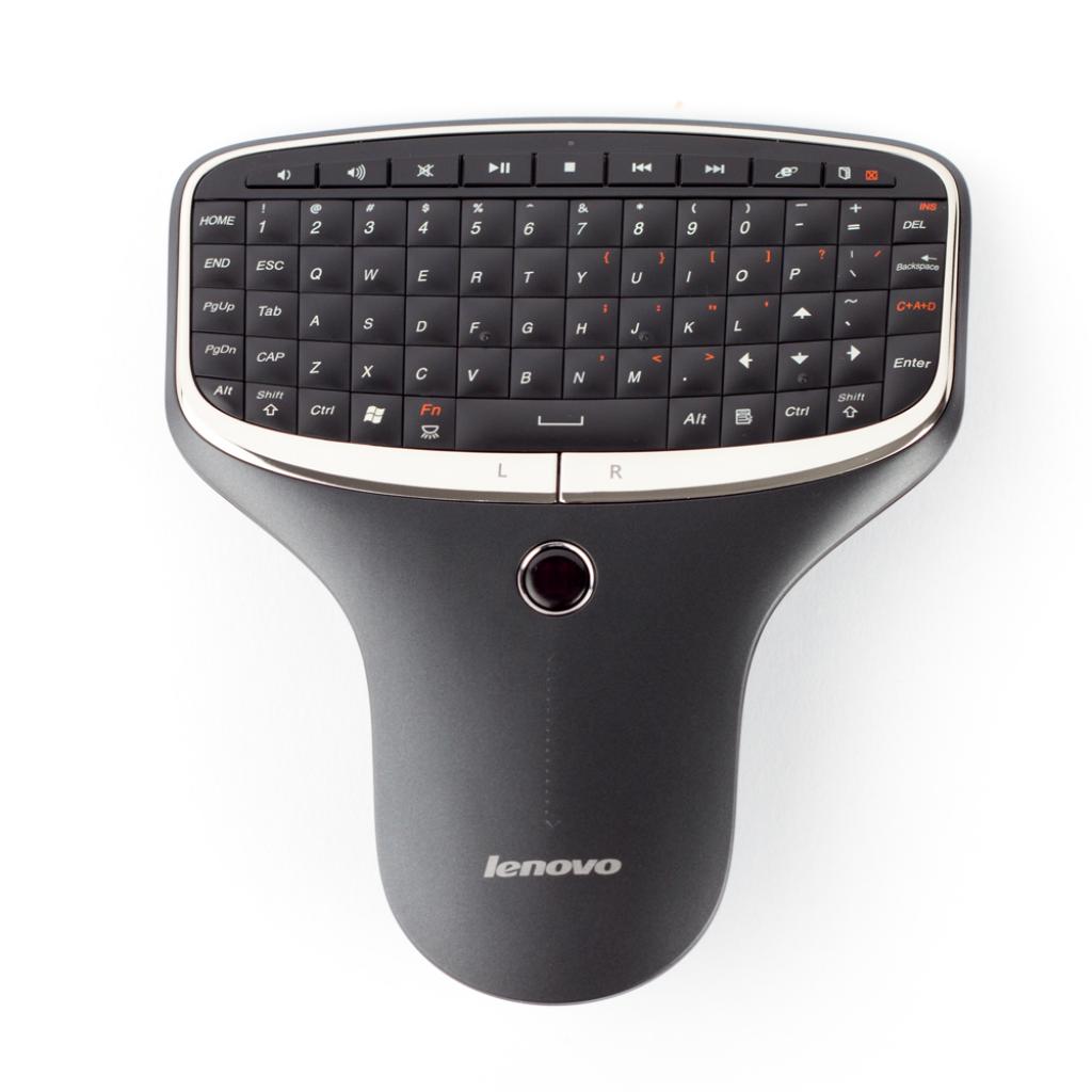 [26/11/2011] Auch in Sachen Eingabegerätedesign braucht sich Lenovo nicht vor der Konkurrenz zu verstecken - ob der kombinierte Tastatur- und Mausersatz sein Geld wert ist (hier die 80 US-Dollar-Ausführung mit Hintergrundbeleuchtung) ist eine andere Frage.