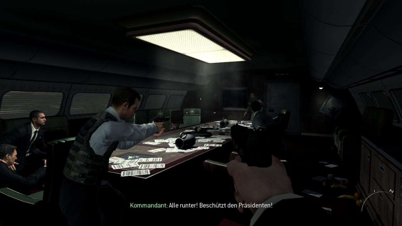 [09/11/2011] Während einer Konferenz in dem Präsidentenflugzeug fallen Schüsse. Sie müssen das Cockpit zurückerobern und den Präsidenten beschützen.