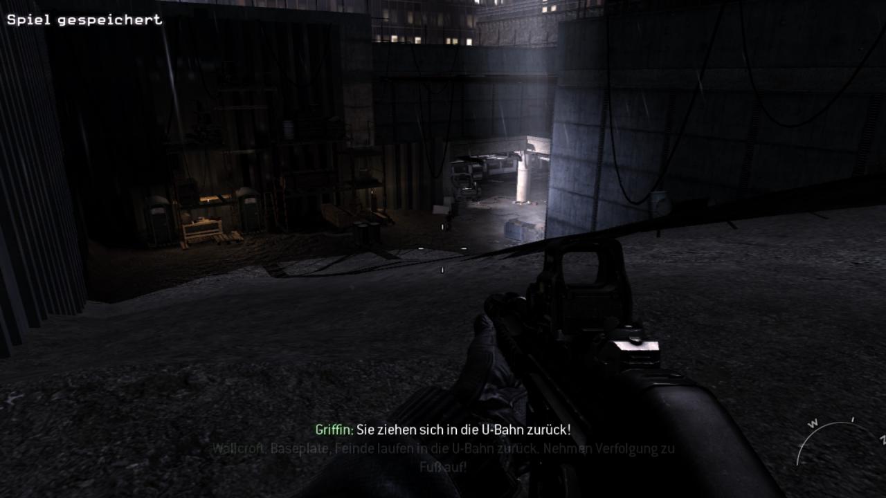 [10/11/2011] Schneller Ortswechsel. Wirklich erstaunlich, wie schnell das Setting in Modern Warfare 3 von einer Hafenanlage über eine Baustelle zu einem U-Bahn-Tunnel wechselt. Während der ständigen Kämpfe bemerken Sie kaum den Übergang.