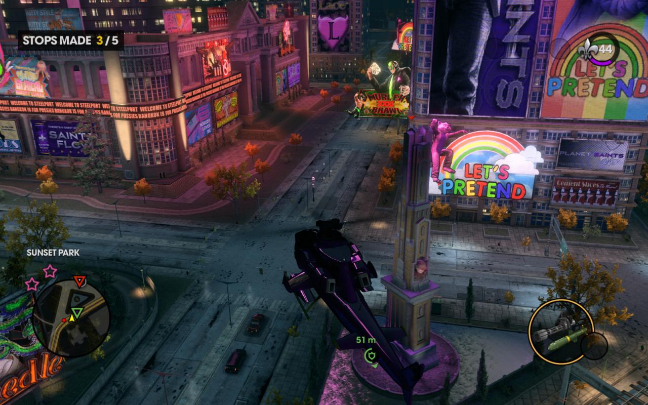 [03/12/2011] Saints Row The Third: Ein Stadtteil voller nicht-ernst gemeinter Leuchtreklame.