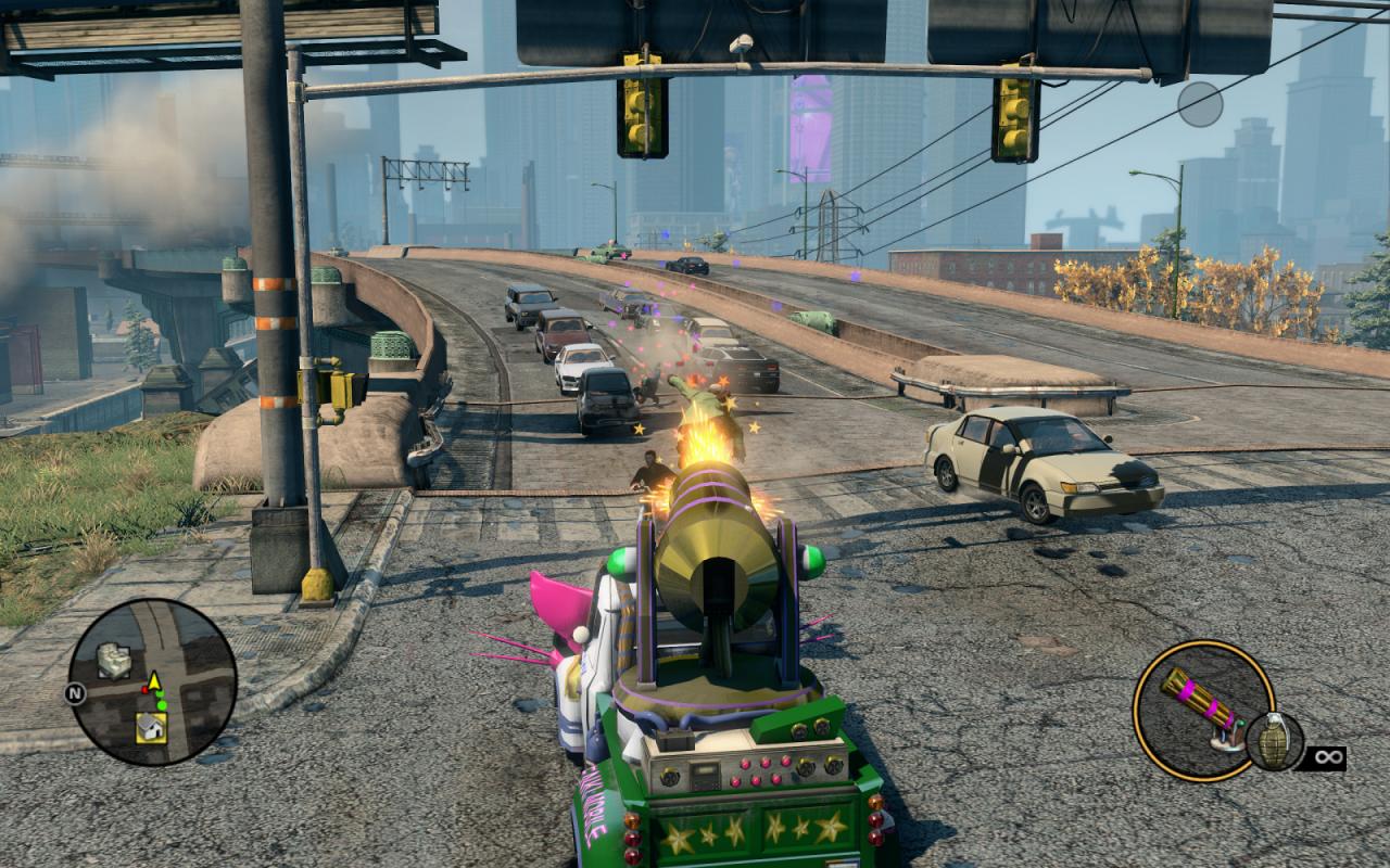 [03/12/2011] Saints Row The Third: Mit dem DLC-Auto Leute einsaugen und umherschießen? Ein herrlich infantiler Spaß.