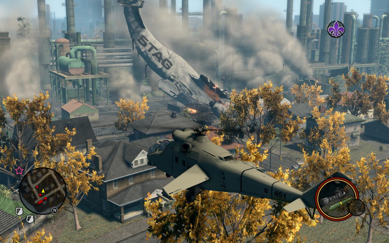[03/12/2011] Saints Row The Third: Das sieht nicht nur ungesund aus, es ist definitiv nicht gesundheitsfördernd - um die Absturzstelle lauern zahlreiche Zombies.