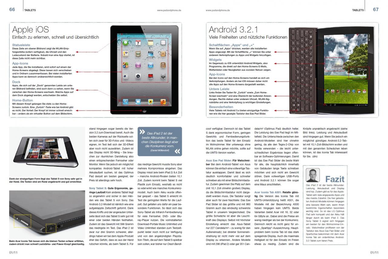 [21/12/2011] Gratis-Artikel: Tablet-Vergleichstest Seite 3 und 4