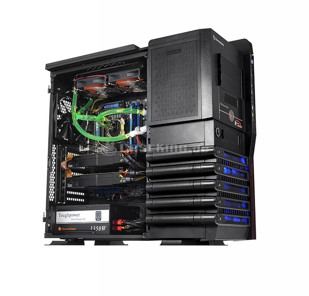[26/01/2012] 2011 Thermaltake Level 10 GT LCS Edition: Das auf dem Level 10 basierende Gehäuse von Thermaltake mit vorinstallierter Wasserkühlung. Die Pumpe mit der Bezeichnung P500 soll es auf 500 Liter Wasser pro Stunde bringen. Der Ausgleichsbehälter fasst 300 Milliliter, der Radiator ist mit einem 120-mm-Lüfter bestückt. Die Preise beginnen bei 270 Euro.