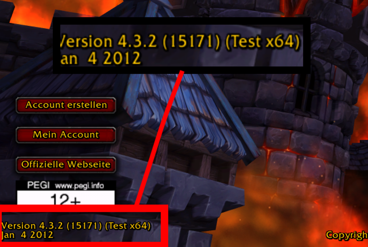 [10/01/2012] Der 64-Bit-Client für World of Warcraft ist im aktuellen PTR-Build 4.3.2 verfügbar