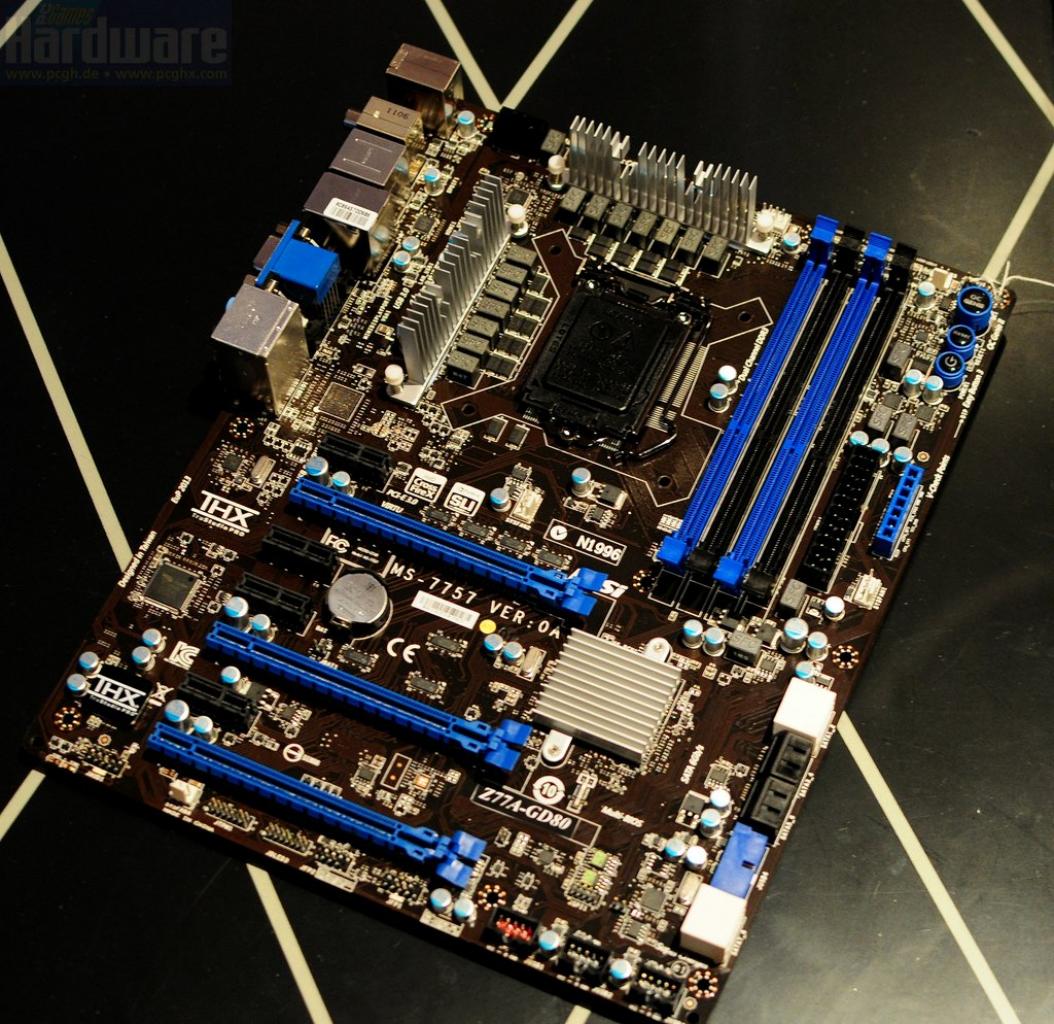 [12/01/2012] MSI Z77A GD80: Komplett ausgestattete Platine (nicht nur) für Ivy-Bridge-CPUs.