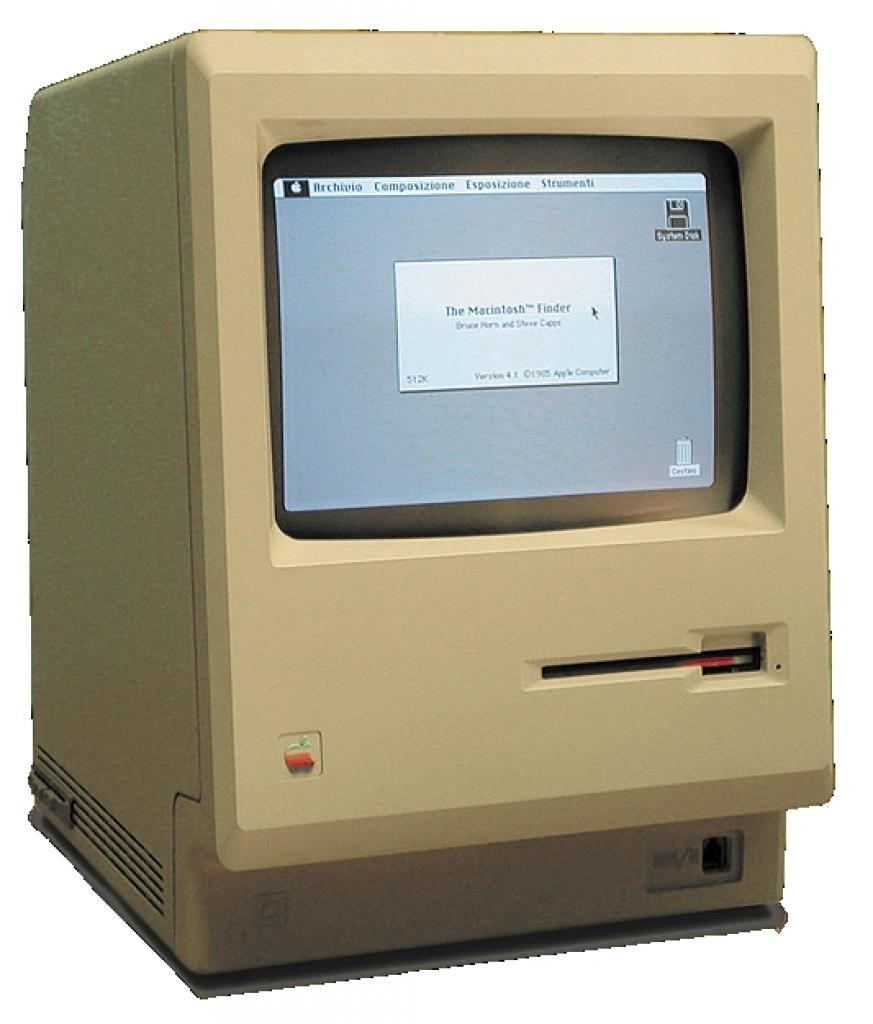 [25/01/2012] Apple Macintosh - einer der ersten Systeme mit einem grafischen GUI. Zwar kam der Macintosh 1984 ein Jahr nach Lisa auf den Markt, durch die bessere Preisgestaltung entwickelte sich aber der Mac zum Hit. Allerdings bedurfte es dazu noch einer besseren Ausstattung im Printer- und Software-Bereich, die Apple nachlieferte. Das Mac-Projekt ist auch das letzte von Jobs vor dessen Exodus auf Grund von internen Streitigkeiten gewesen. Dieses Bild basiert auf dem Bild Macintosh 128k aus der freien Mediendatenbank Wikimedia Commons und steht unter der GNU-Lizenz für freie Dokumentation. Der Urheber des Bildes ist w:User:Grm wnr.