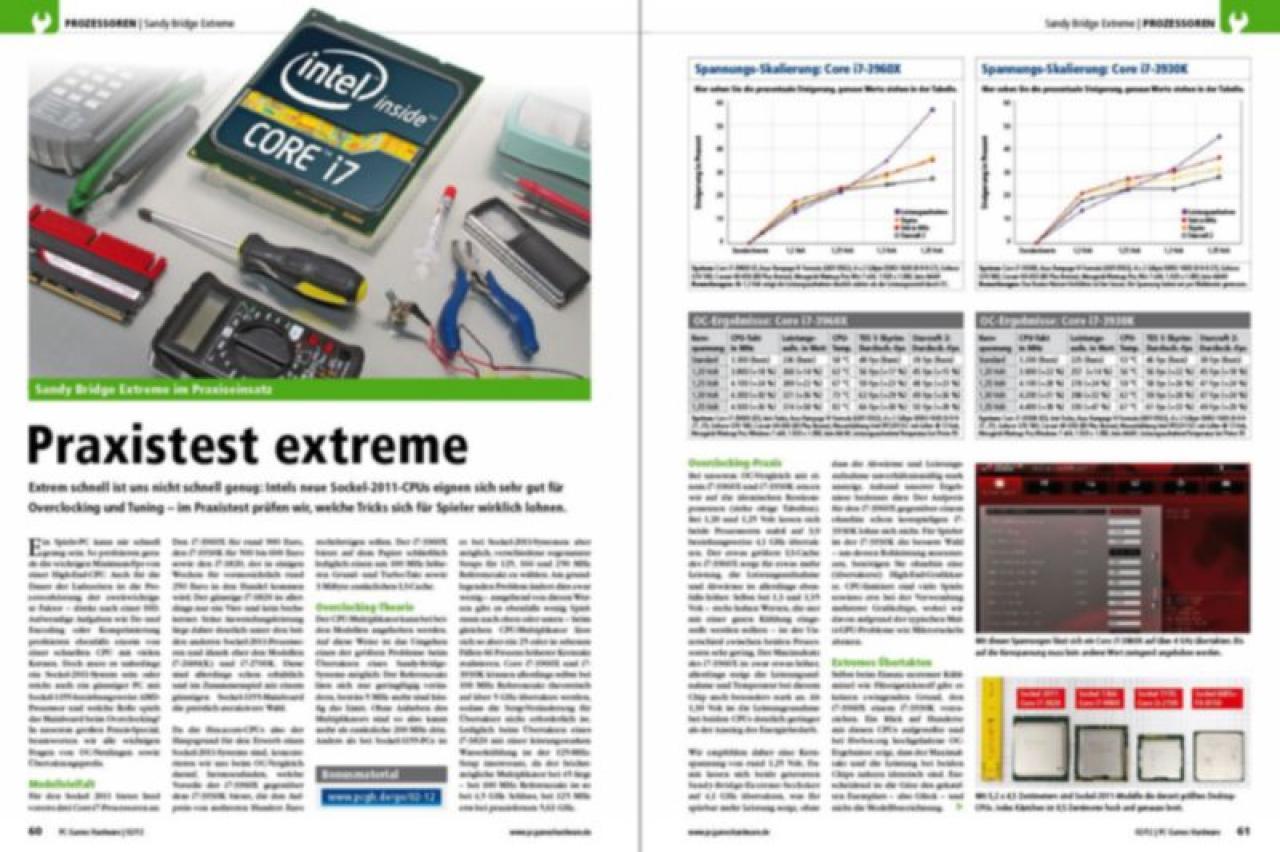 [02/01/2012] Sandy-Bridge-Extreme-Praxistest in PCGH 02/2012
