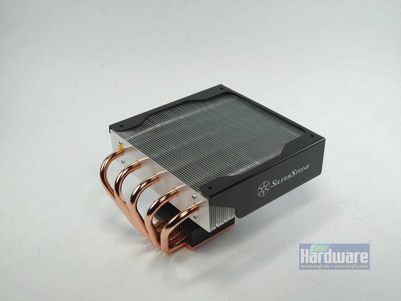 [12/01/2012] Silverstone Nitrogon NT-06 Evolution: Top-Blow-Kühler mit Lüfterrahmen und Kühlrippen über der Bodenplatte in schickem Schwarz