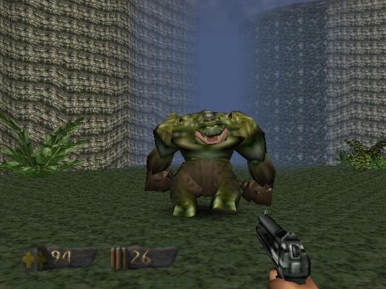 [19/01/2012] Turok (1996): Das ungewöhnliche Setting ist der größte Trumpf der bekannten Spielereihe. Hier tritt der Spieler nämlich vor allem gegen Dinosaurier an, was einen ganz neuartigen Überlebenskampf hervorbrachte. In der verrückten Welt von Turok stellten sich dem Spieler allerdings auch noch andere Gefahren.