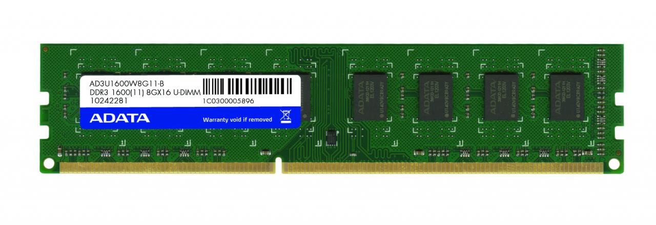 [01/02/2012] Adata präsentiert DDR3-1600-Module mit einer Kapazität von 8 GiByte. (2)
